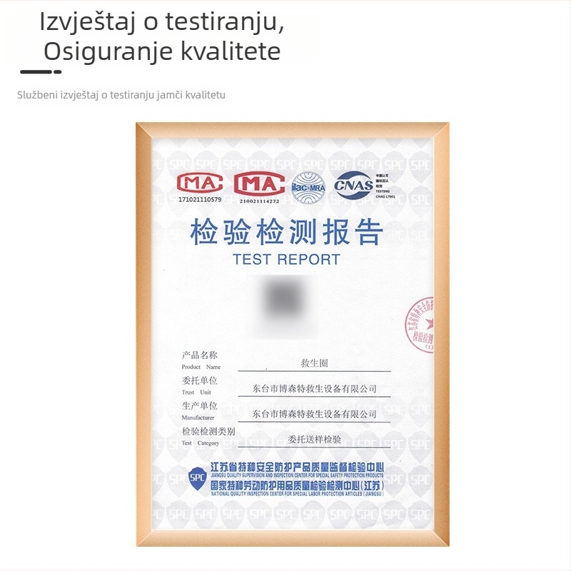 Spasiteljski obruč od PVC čvrste pjene, reflektirajući, za odrasle, s užetom za spašavanje