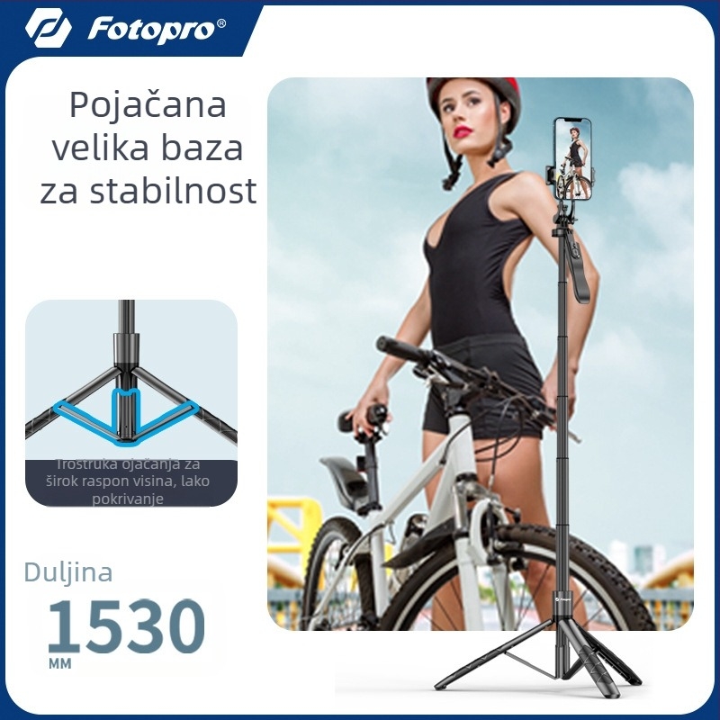 Fotopro TL-801 Pro podni stativ za telefon s Bluetooth daljinskim upravljačem, prijenosna duga selfie štapić