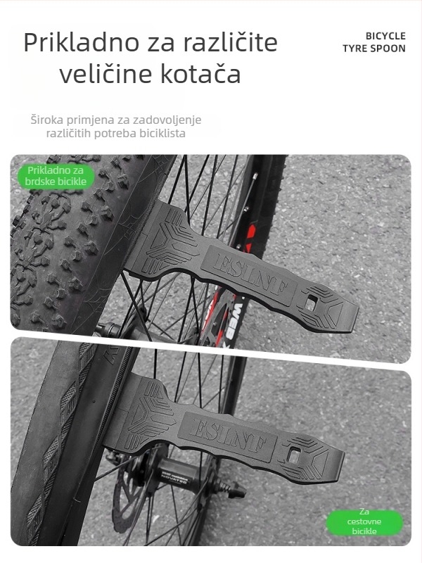 Nylon alat za gume bicikla — Sve-u-jednom alat za popravak i demontažu guma za brdski bicikl — Materijal: Nylon; Marka: Linding (ovlaštena privatna marka)