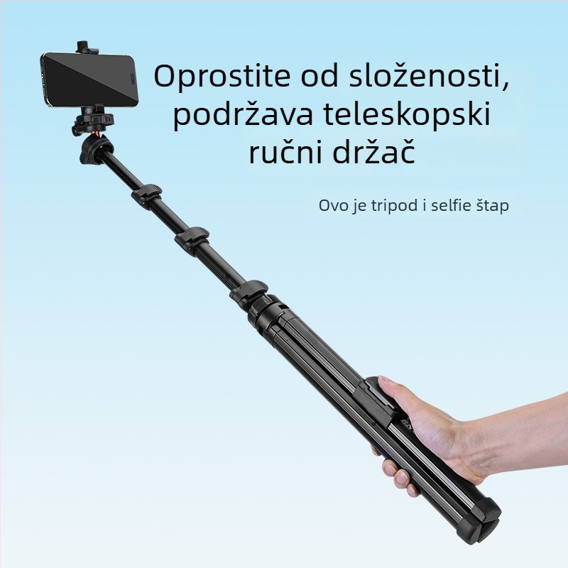 Yunteng 8023 Aluminijski selfie stick i tripod za telefon i bezoglednu kameru, Bluetooth daljinsko upravljanje i stabilizacija slike