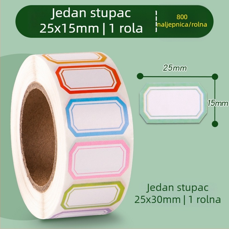 Bedome 2515 samoljepljive etikete za imena, ručno pisane, materijal: samoljepljiva etiketa, vodootporna rolna