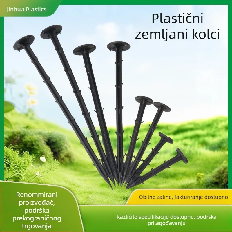 Plastični zemni klinovi za učvršćivanje plastične folije i mreže protiv korova u vrtovima i staklenicima