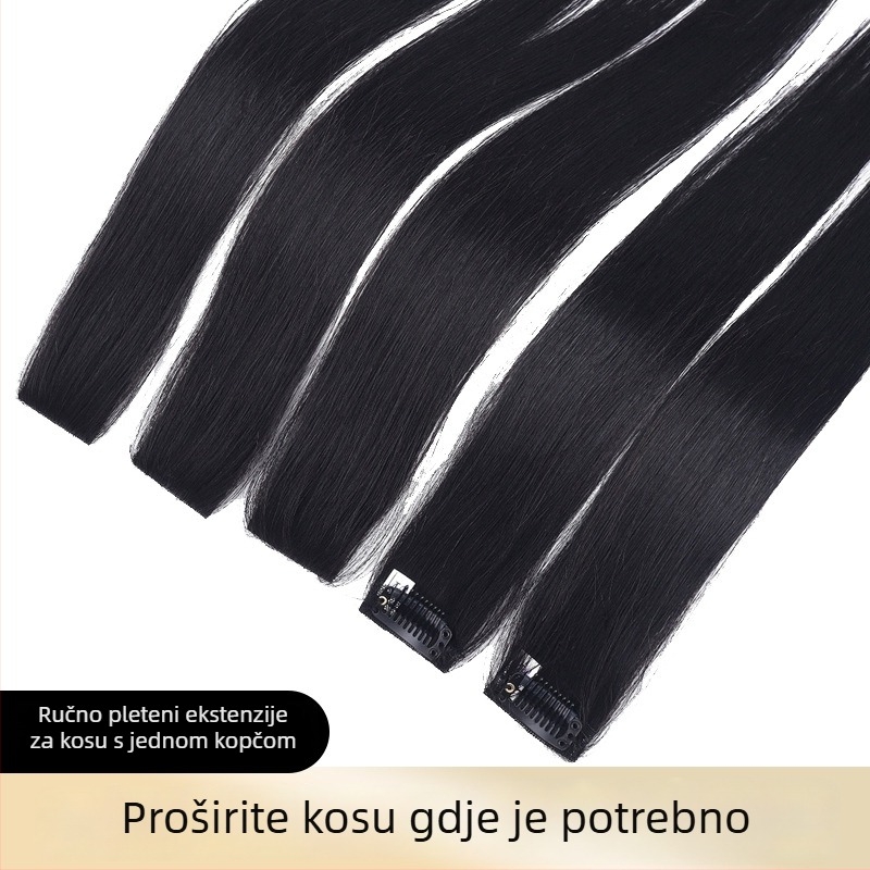 Shang Belle ručno tkan dio perike s ravnim kosom — bezšivni, ljudska kosa, dopušteno bojanje, ručna izrada, univerzalna prilagodba