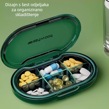 Kutija za tablete, plastična PC konstrukcija, vodootporna brava, s podijeljenim pretincima, kompaktnog prijenosnog dizajna