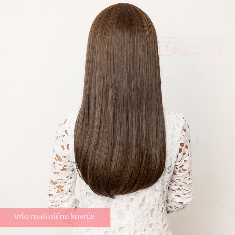 Perika – koreanski stil, vlakna otporna na visoke temperature, bojanje pri visokoj temperaturi dopušteno, ravne šiške