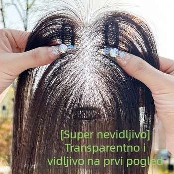 Dio peruke za volumen na vrhu glave – pravo vlasi, duljina 25 cm, model 7×11 Qingyun, potpuno ručno tkan