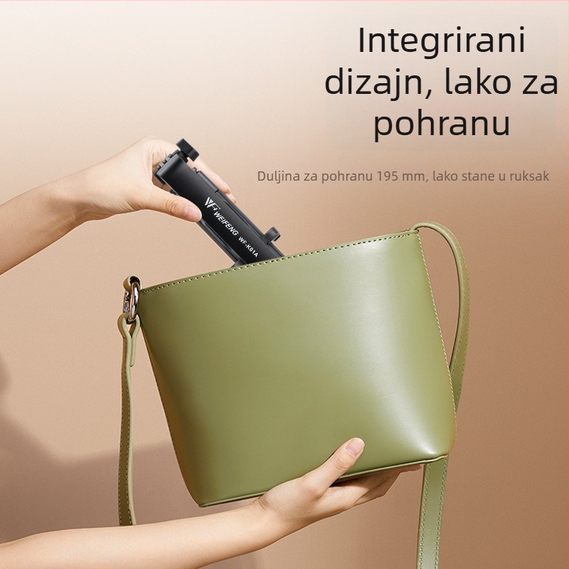 Weifeng K01A Prenosni Bluetooth Selfie Štap i Telefonski Stativ — Univerzalni Držač za Horizontalno i Vertikalno Snimanje, Materijal ABS+PC+Aluminijska Legura, Uključeno Daljinsko Upravljanje, Bluetooth, Podrška Prilagodbi