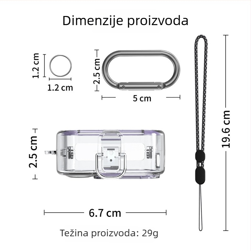 Zaštitna futrola Nothing Ear 2 — prozirni PC kućište s izrezima, otporno na padove, injekcijsko oblikovanje