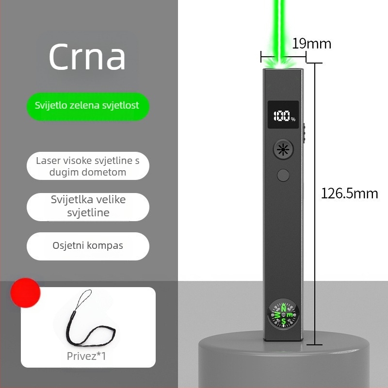 2-u-1 laserska pokazivač i svjetiljka za 3D pijesak modele, visoka snaga, dugi domet, punjiva