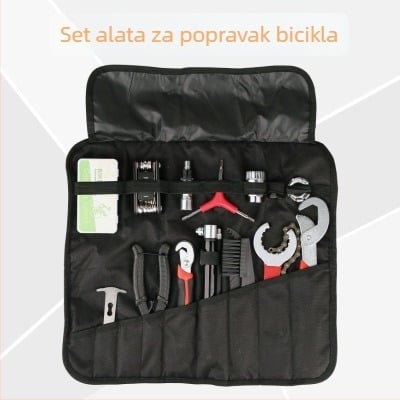 Set alata za bicikl s alatima za popravak, ključem, pumpom za MTB i dodacima