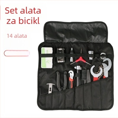 Set alata za bicikl s alatima za popravak, ključem, pumpom za MTB i dodacima