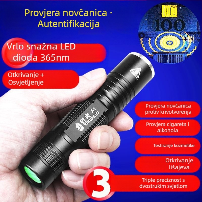 Lampa za otkrivanje novca – Mini laserski provjeritelj novca, napajanje baterijom, plastično kućište, identifikacija