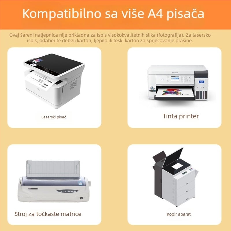 Samoljepljivi papir za tisak za reklamu, visoka adhezija, termotransfer tisak, ljepilo na topljivoj osnovi, podloga