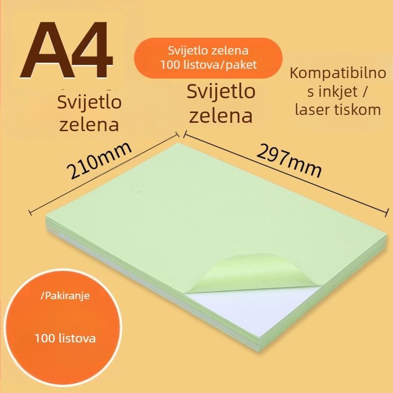 Samoljepljivi papir za tisak za reklamu, visoka adhezija, termotransfer tisak, ljepilo na topljivoj osnovi, podloga