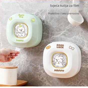 Zidna kutija za plastičnu foliju za skladištenje sa slatkim štenetom, bez montaže, moderni minimalistički stil