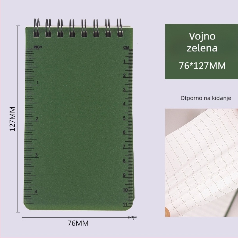 Spiralni bilježnica, vodootporni kamen papir, PP korica, papir 100 g, 50–100 stranica