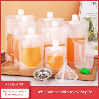 Plastična vrećica s izlazom za napitke, mat završna obrada, jednokratna, samostojeća