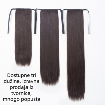 Perika s konjskim repom, kopča za pričvršćivanje remenom, vlakna otporna na toplinu, nije za bojanje