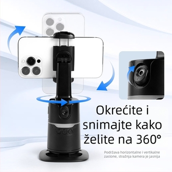 Stabilizator za telefon s AI automatskim praćenjem i prepoznavanjem lica, pan-tilt, Bluetooth daljinsko upravljanje, stolni stalak za livestream