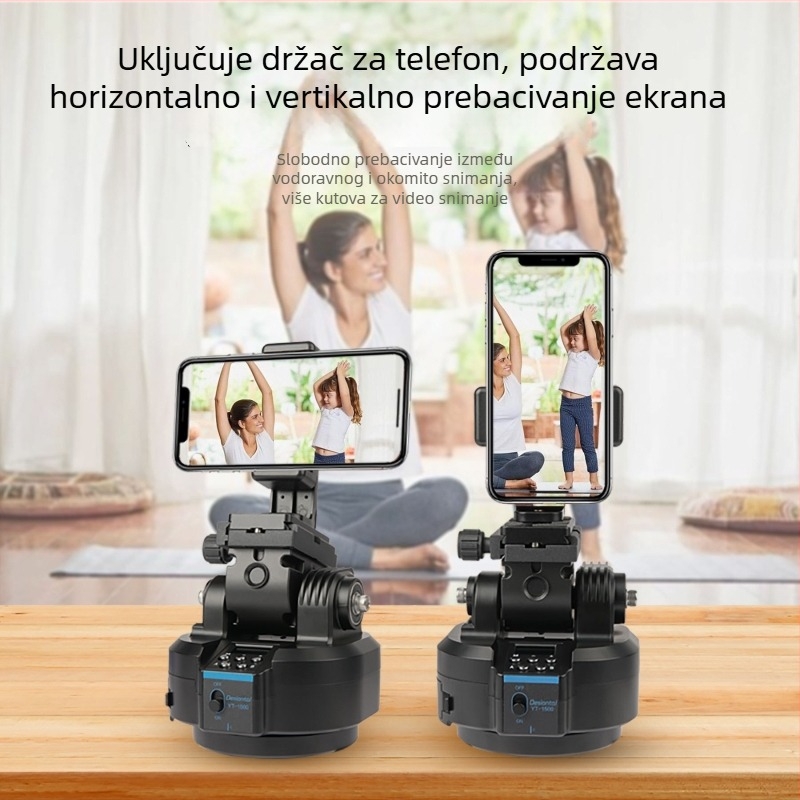 Desiontal električni gimbal za pametni telefon s daljinskim upravljačem – horizontalno okretanje 360°, vertikalno naginjanje 54°, montaža s 1/4 vijkom, aluminij/ABS