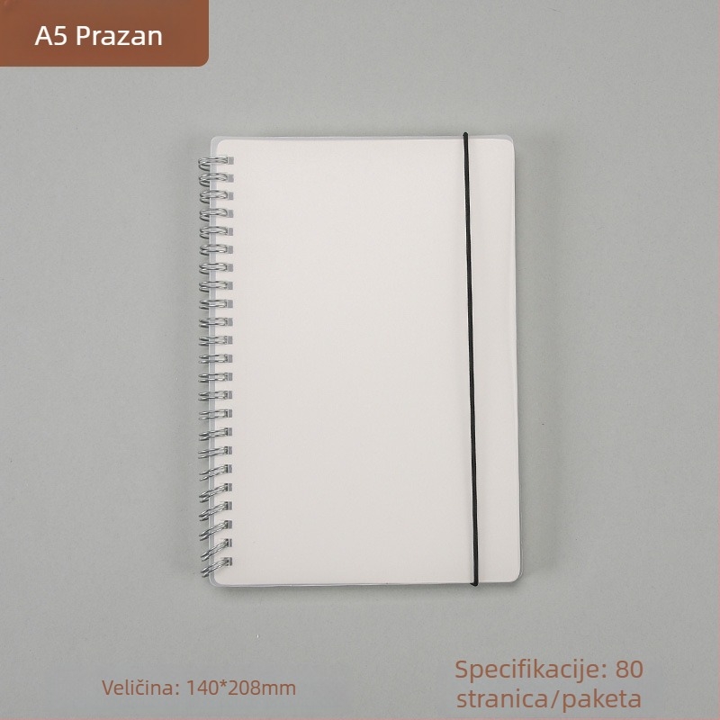Bilježnica s PP koricom, metalnim prstenom, stranice s mrežom i horizontalnim crtama, Dowling papir 80 g, 50–100 stranica, uredski stil