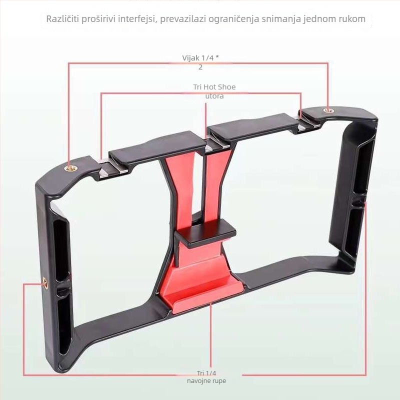 Dvoručni okvir stabilizatora za mobitel – Cage-free serija, ABS, model T0025, prilagodljiv, Bluetooth: Ne, Daljinski upravljač: Ne