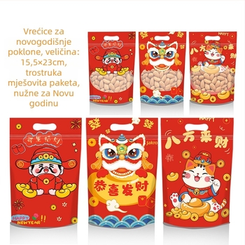 Torba za pakiranje nugata Snowflake Crispy, Zhejiang, Kina; Materijal: kompozitna plastična vrećica; Namjena: pakiranje hrane; Duljina zatvaranja: 10–30 cm