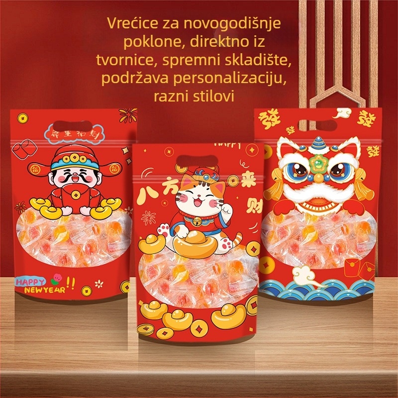 Torba za pakiranje nugata Snowflake Crispy, Zhejiang, Kina; Materijal: kompozitna plastična vrećica; Namjena: pakiranje hrane; Duljina zatvaranja: 10–30 cm