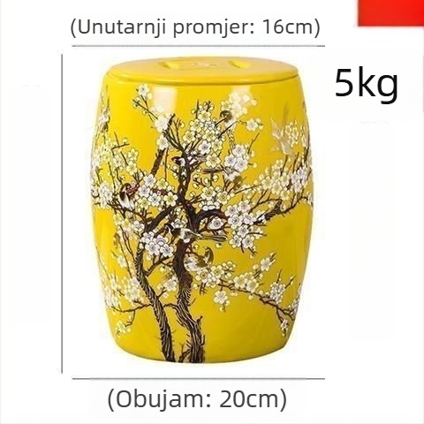 Keramička posuda za skladištenje riže s poklopcem, zatvorena, kapacitet 10–20 kg, otporna na vlagu i štetnike