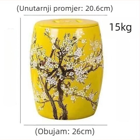 Keramička posuda za skladištenje riže s poklopcem, zatvorena, kapacitet 10–20 kg, otporna na vlagu i štetnike