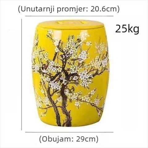 Keramička posuda za skladištenje riže s poklopcem, zatvorena, kapacitet 10–20 kg, otporna na vlagu i štetnike