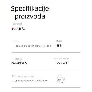 Stabilizator za mobitel za livestream s tro-osnim gimbalom, sklopivi dizajn, prenosiv, AI praćenje lica, daljinsko upravljanje