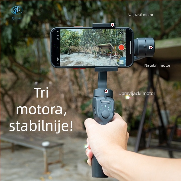 F8 Tro-osični Ručni Stabilizator za Mobitele, ABS Materijal, Bluetooth Podrška, Bez Dodatnog Daljinskog Upravljača, Prilagodba