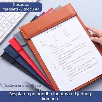A4 kožni klip za ploču – snažan magnetski zahvat, 5 mm debljina ploče, za uredske sastanke