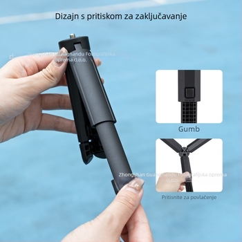 Prijenosni mini dvodjelni teleskopski stativ za mobitel – ABS materijal, nosivost do 2 kg, masa 83 g, stabilno snimanje