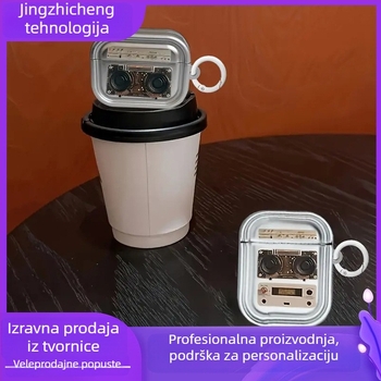Zaštitno kućište AirPods od TPU-a, prijenosno mekano kućište, otisak završna obrada, šifra proizvoda a0, kompatibilan s Apple.
