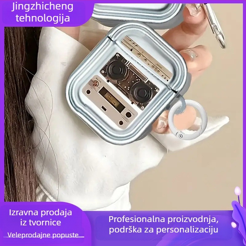 Zaštitno kućište AirPods od TPU-a, prijenosno mekano kućište, otisak završna obrada, šifra proizvoda a0, kompatibilan s Apple.