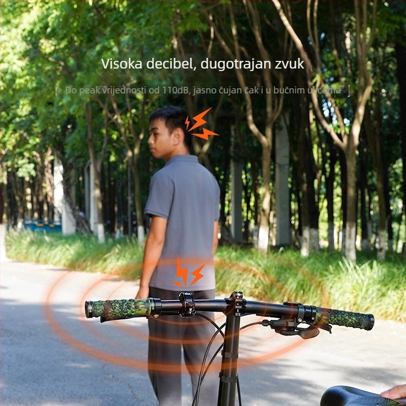 ACRUNU Mini zvono za bicikl za planinske i cestovne bicikle, aluminijska legura, model 1001LD01-BK-AKT, kompatibilan s upravljačem promjera 22.2–31.8 mm, težina 40 g