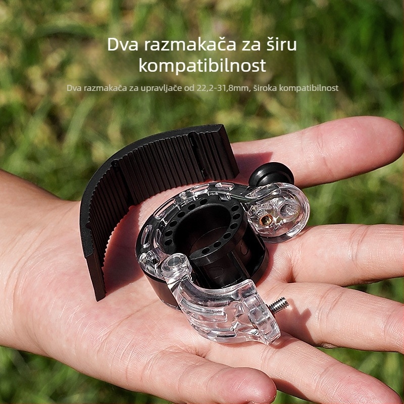 ACRUNU Mini zvono za bicikl za planinske i cestovne bicikle, aluminijska legura, model 1001LD01-BK-AKT, kompatibilan s upravljačem promjera 22.2–31.8 mm, težina 40 g