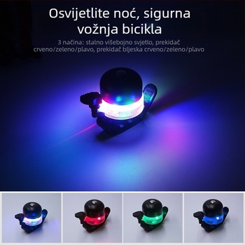 Zvon za bicikl Lantern s USB LED svjetlom za noćnu vožnju - aluminijska legura
