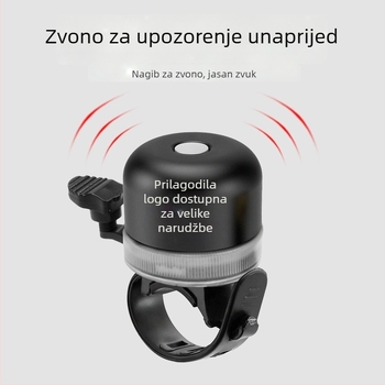 Zvon za bicikl Lantern s USB LED svjetlom za noćnu vožnju - aluminijska legura