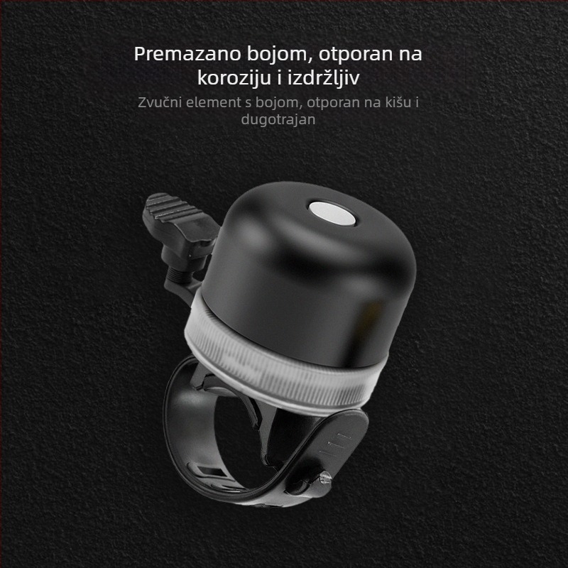 Zvon za bicikl Lantern s USB LED svjetlom za noćnu vožnju - aluminijska legura