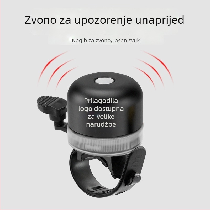 Zvon za bicikl Lantern s USB LED svjetlom za noćnu vožnju - aluminijska legura