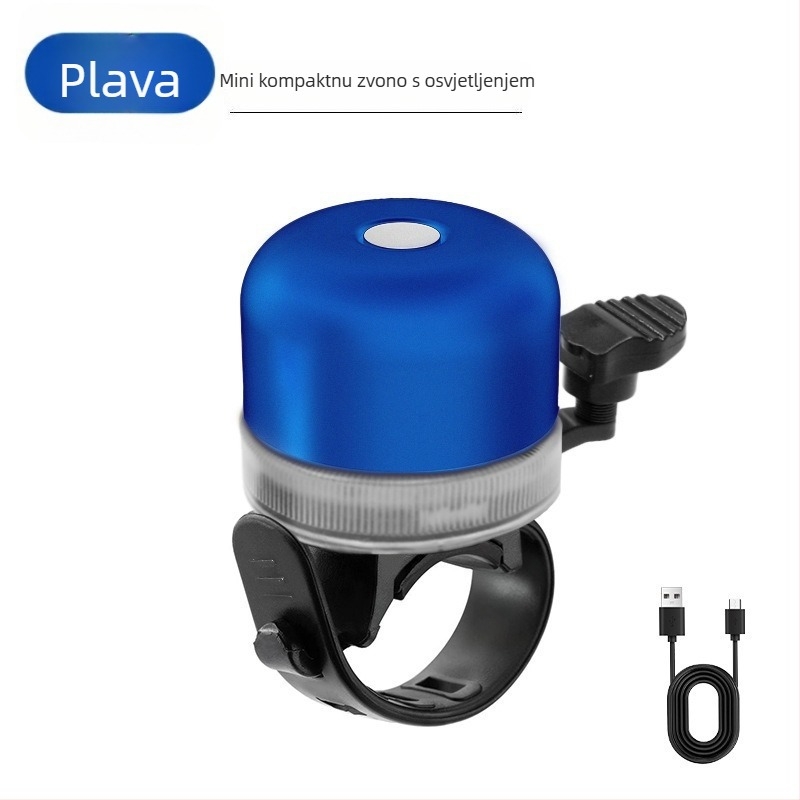 Zvon za bicikl Lantern s USB LED svjetlom za noćnu vožnju - aluminijska legura