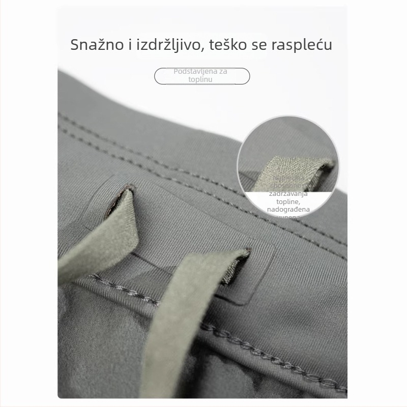 Lucen muške hlače s ravnim krojem, cropped dužina, velveteen materijal, elastični poliester, srednji pojas, svakodnevno nošenje kroz sve sezone