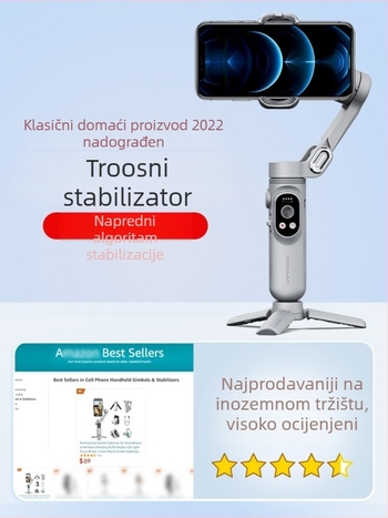 Okawa stabilizator za mobilni telefon, kompaktni sklopivi gimball za vloganje i prijenos uživo; Bluetooth podrška; bez daljinskog upravljača; podrška prilagodbi; licencirana privatna oznaka