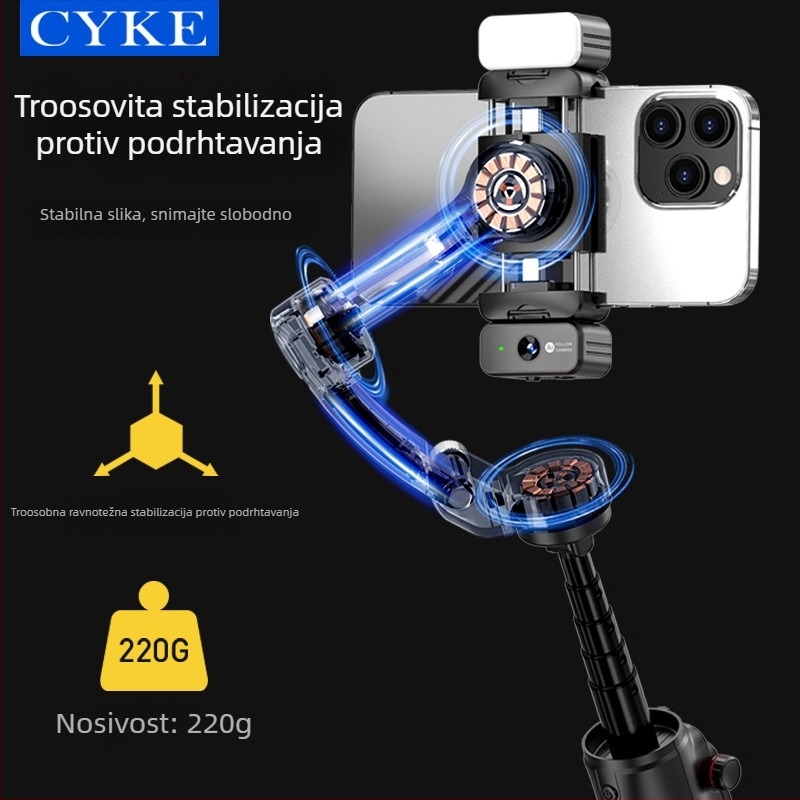 Cyke6 stabilizator za pametni telefon sa praćenjem lica, držač za live streaming, proširivi stolni stabilizator s daljinskim upravljačem