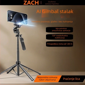 ZACH stabilizator za mobitel, model C16, izrađen od ABS-a i aluminijske legure, Bluetooth podrška, daljinski upravljač uključen