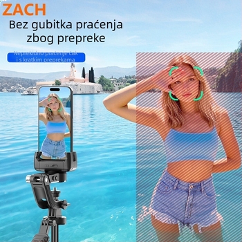 ZACH stabilizator za mobitel, model C16, izrađen od ABS-a i aluminijske legure, Bluetooth podrška, daljinski upravljač uključen