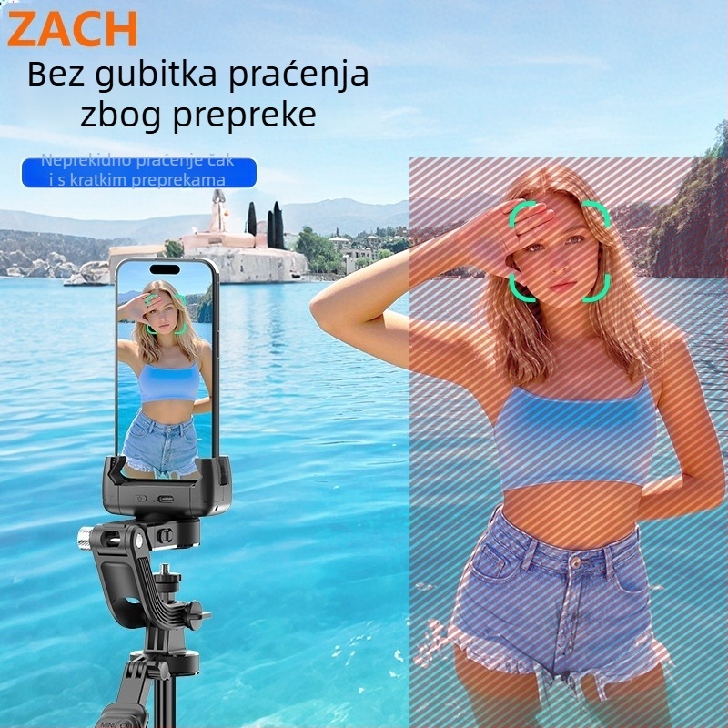 ZACH stabilizator za mobitel, model C16, izrađen od ABS-a i aluminijske legure, Bluetooth podrška, daljinski upravljač uključen